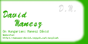 david manesz business card